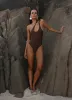 Drifted One Piece Swimsuit - Chocolate sold by Peppermayo