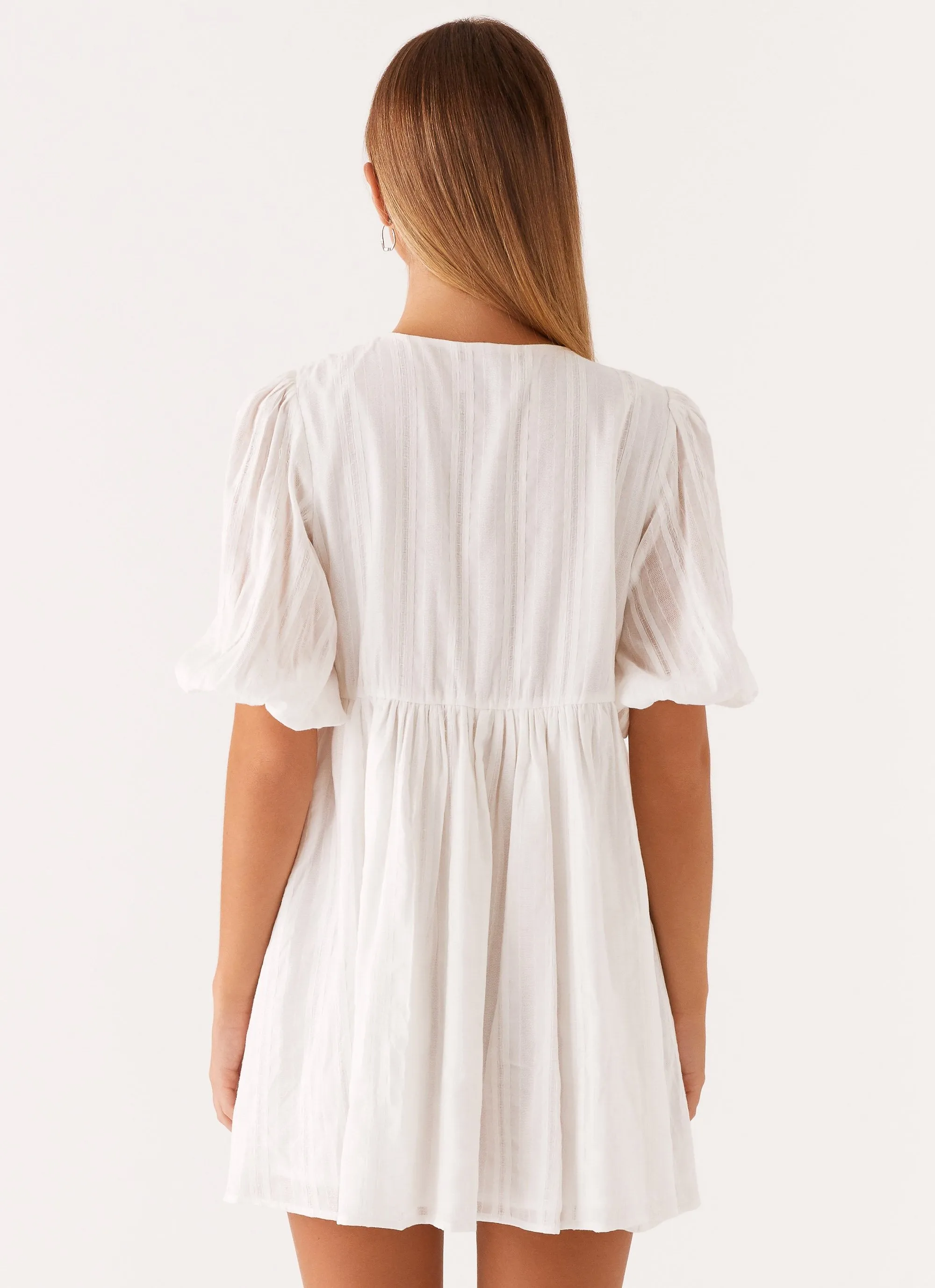 Western Wind Tie Mini Dress - White sold by Peppermayo product image thumbnail 4