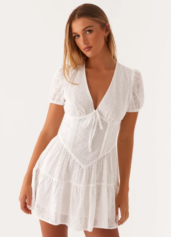 Sweetness Mini Dress - White sold by Peppermayo