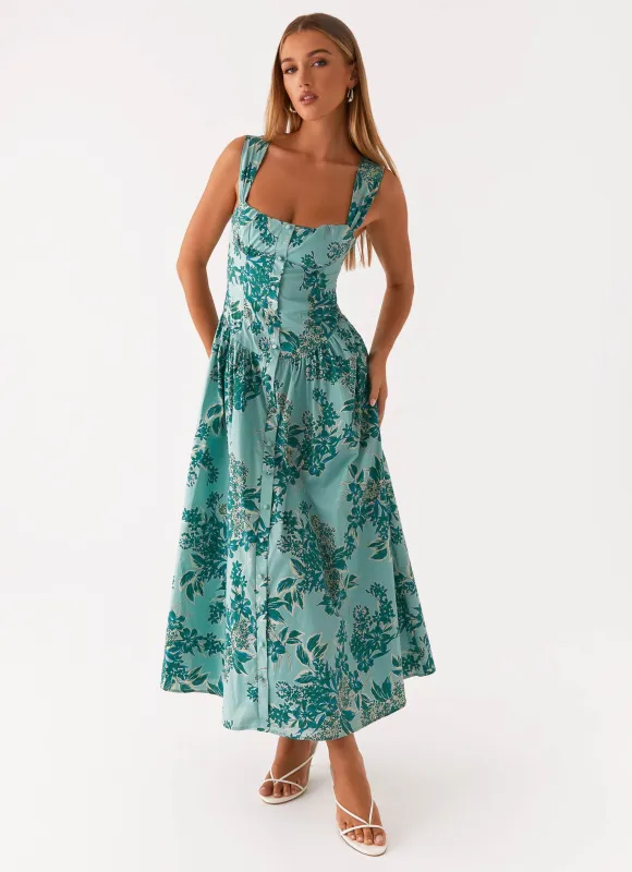 Emmalina Midi Dress - Cloud Nine Floral sold by Peppermayo