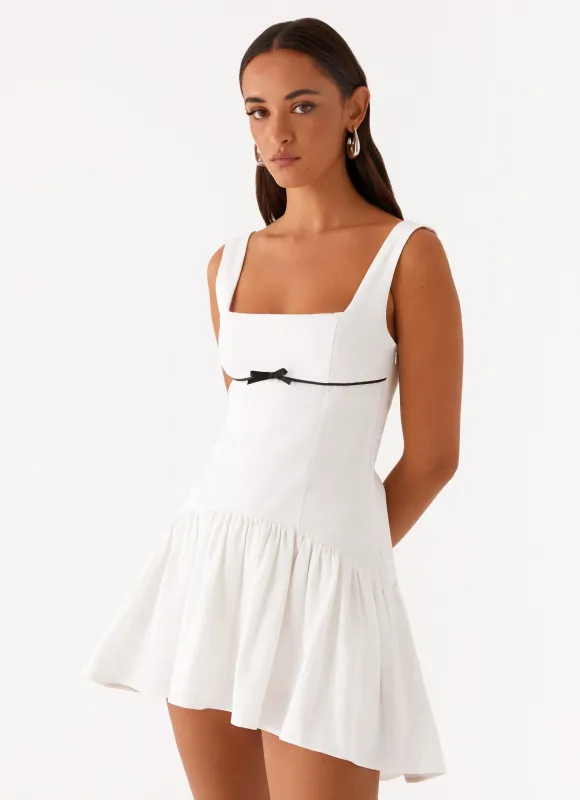 Jolene Mini Dress - White sold by Peppermayo