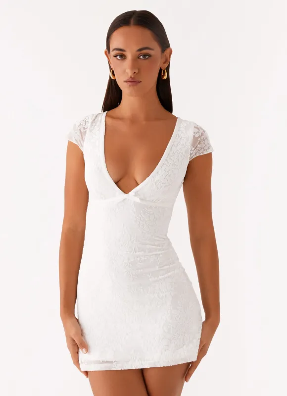 Nessa Mesh Mini Dress - White sold by Peppermayo