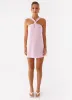 Keira Linen Mini Dress - Pink sold by Peppermayo