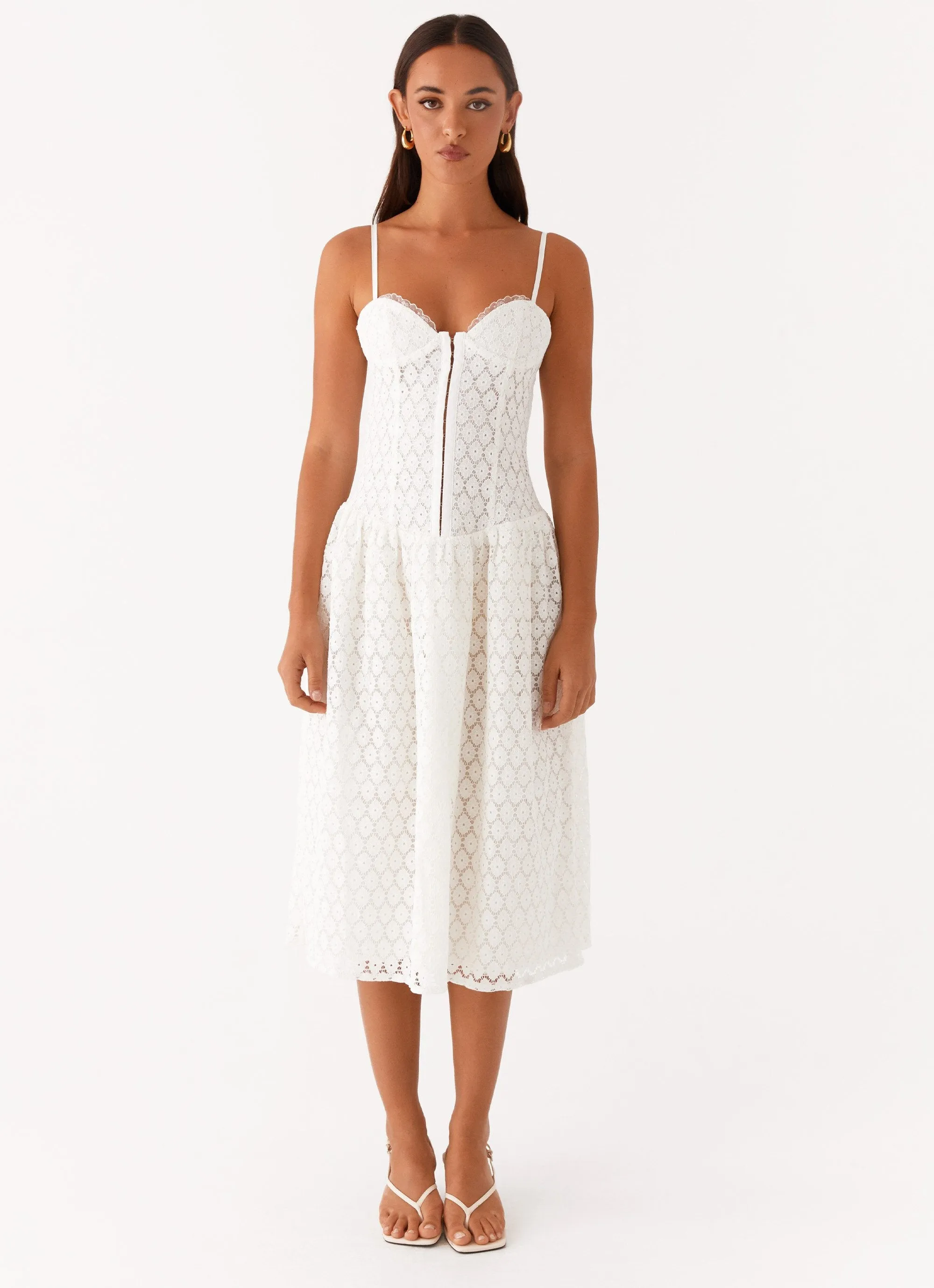 Blooming Corset Midi Dress - White sold by Peppermayo product image thumbnail 2