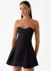 Victoria Strapless Mini Dress - Black sold by Peppermayo
