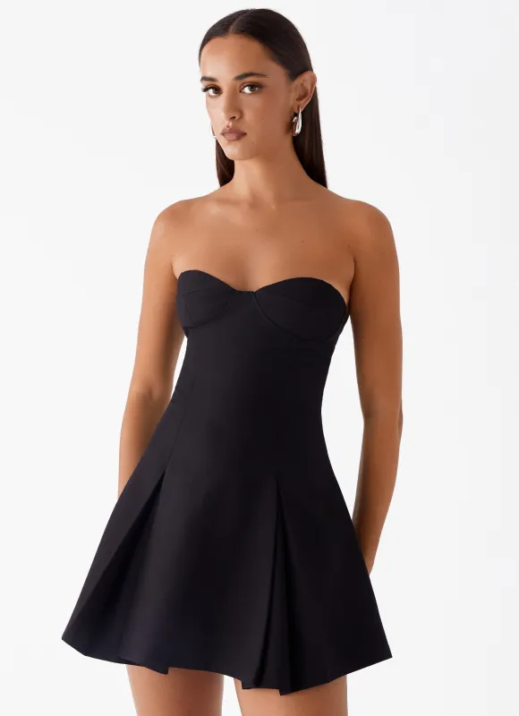 Victoria Strapless Mini Dress - Black sold by Peppermayo