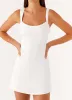 Odette Satin Mini Dress - White sold by Peppermayo