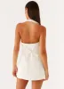 Mira Halter Neck Mini Dress - Ivory sold by Peppermayo
