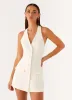 Mira Halter Neck Mini Dress - Ivory sold by Peppermayo