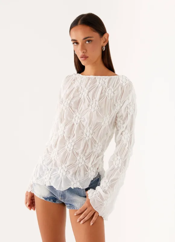 Mia Long Sleeve Top - Ivory sold by Peppermayo