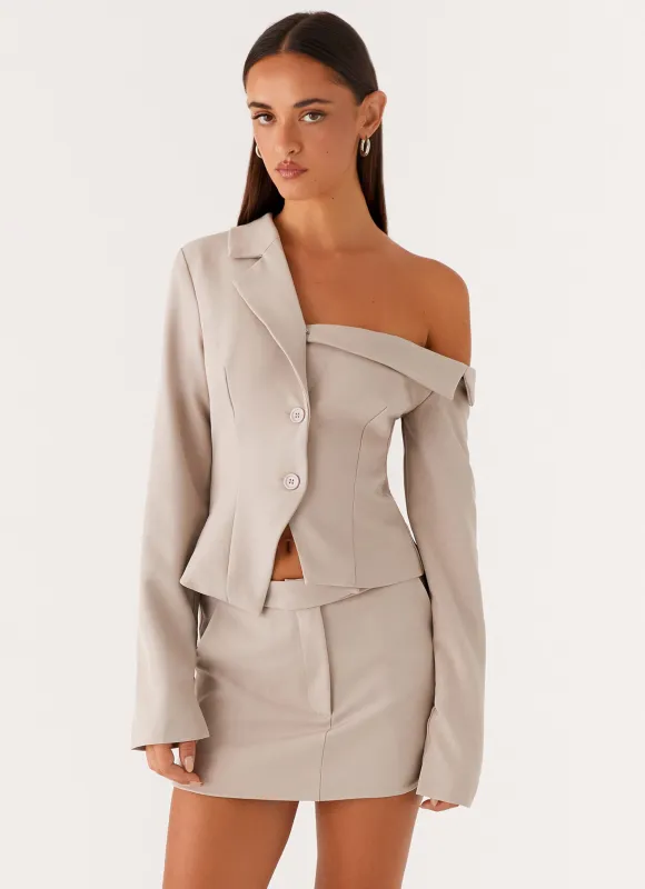 Vogue Low Rise Mini Skirt - Pebble sold by Peppermayo