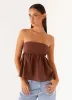 Cassie Tube Top - Chocolate sold by Peppermayo
