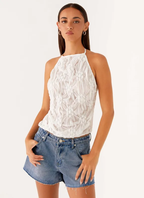 Evia Halter Top - Ivory sold by Peppermayo