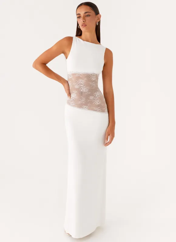 Lucinda Maxi Dress - White sold by Peppermayo