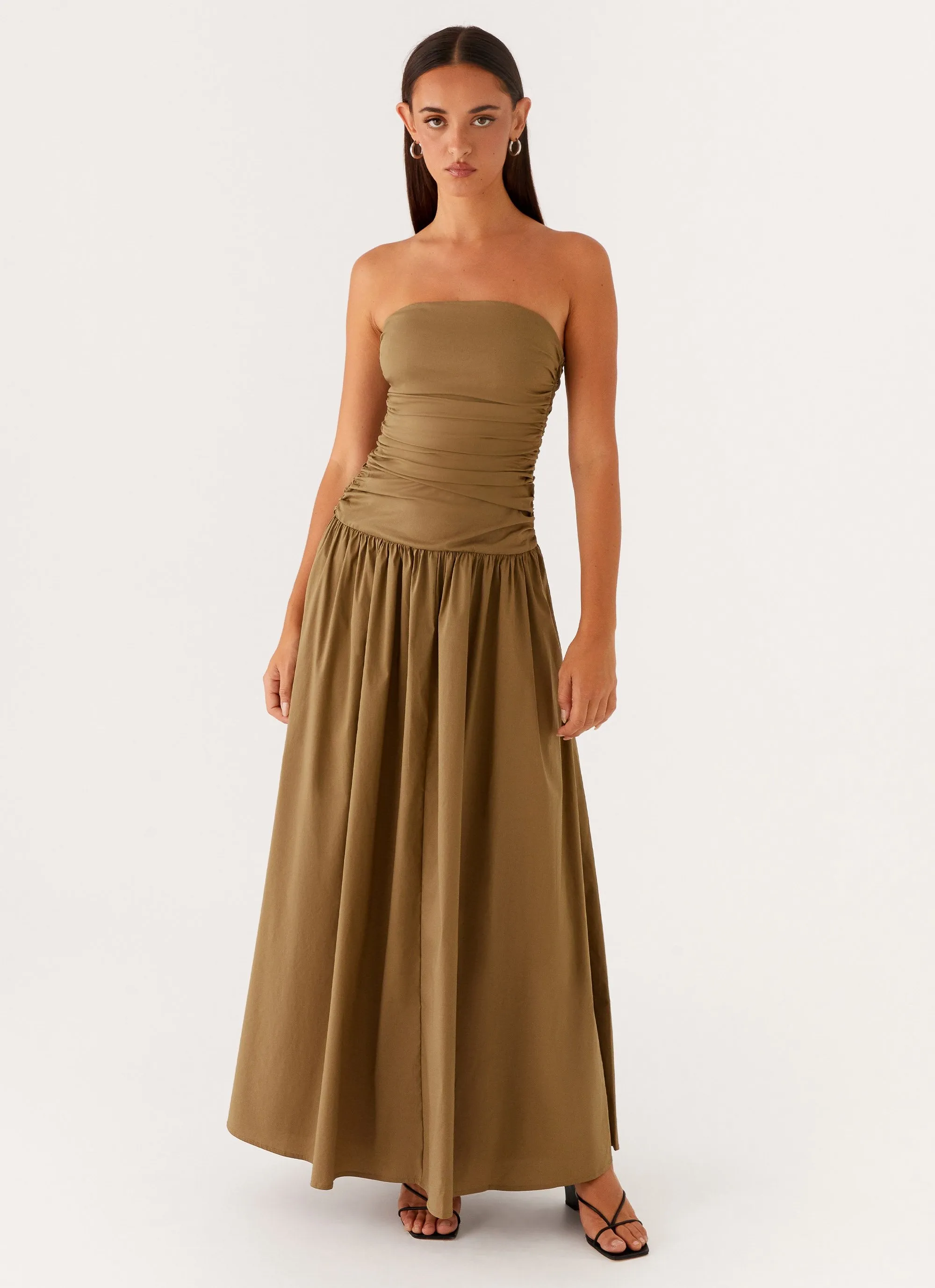 Carmel Maxi Dress - Khaki sold by Peppermayo