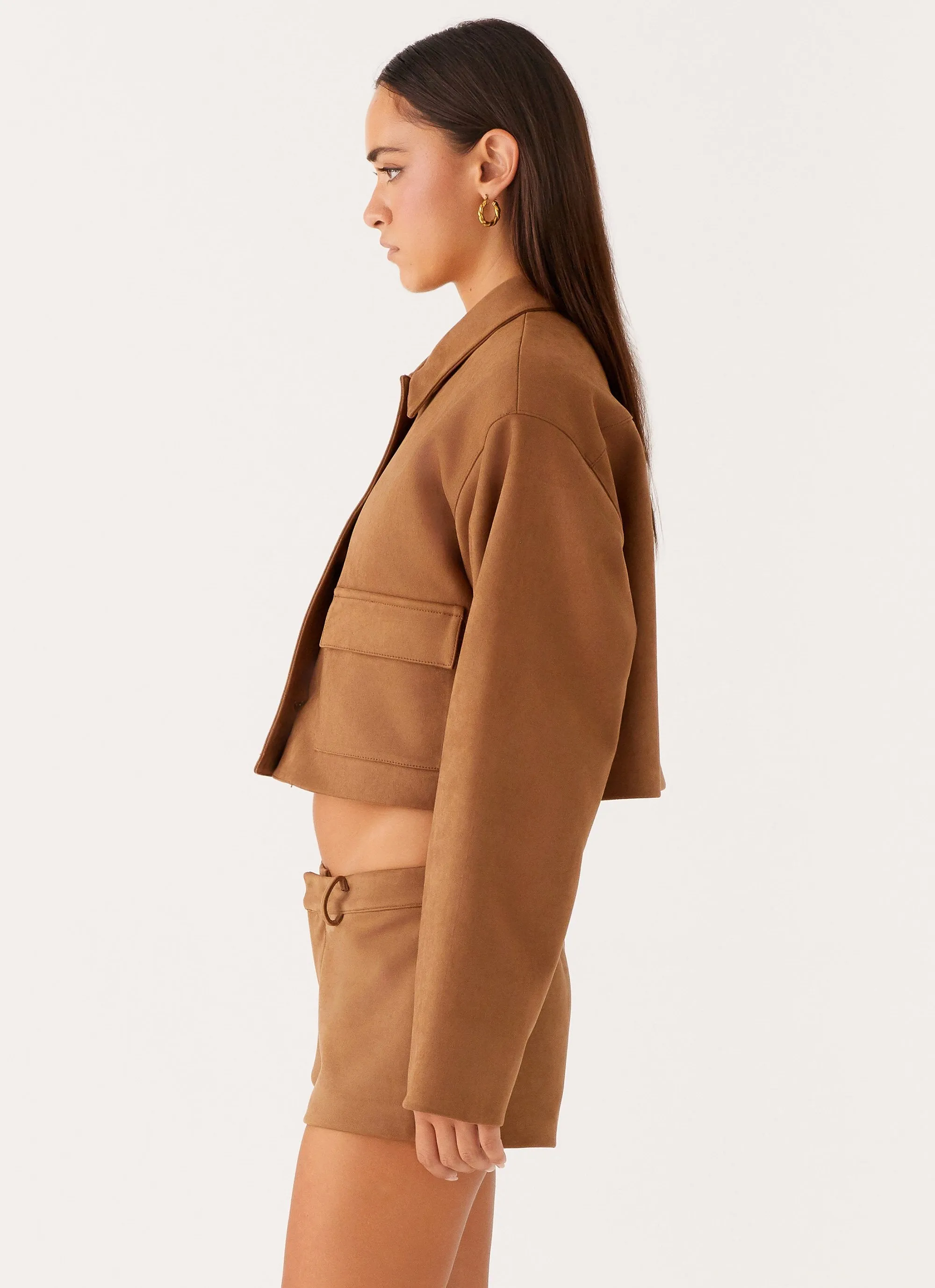 Gio Crop Jacket - Brown sold by Peppermayo product image thumbnail 4