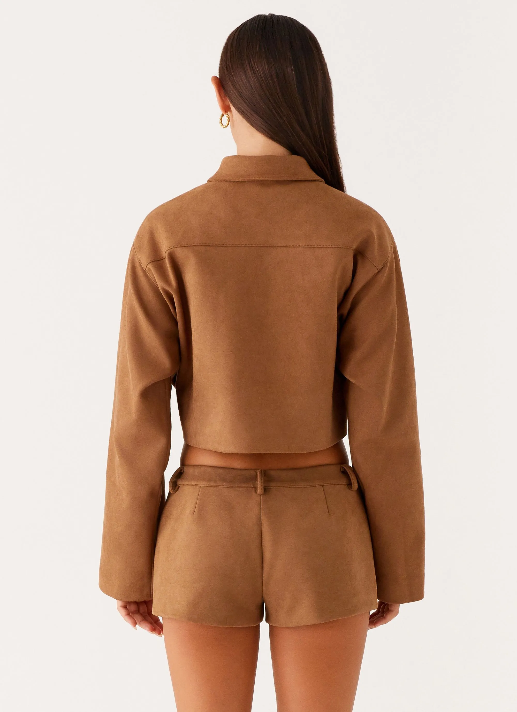 Gio Crop Jacket - Brown sold by Peppermayo product image thumbnail 5