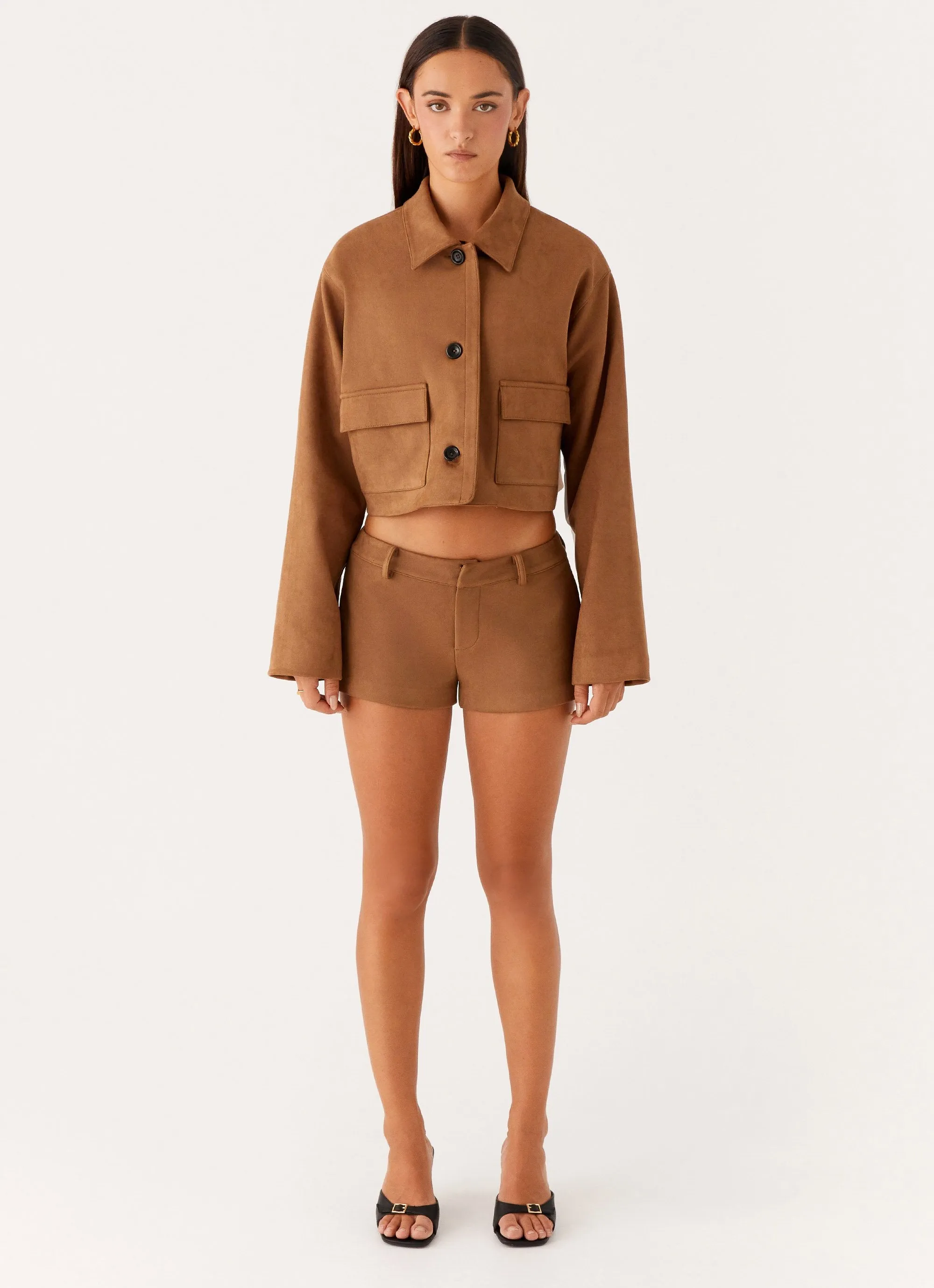 Gio Crop Jacket - Brown sold by Peppermayo product image thumbnail 3