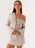 Looking Good Off Shoulder Blazer - Pebble sold by Peppermayo