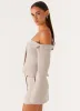 Looking Good Off Shoulder Blazer - Pebble sold by Peppermayo