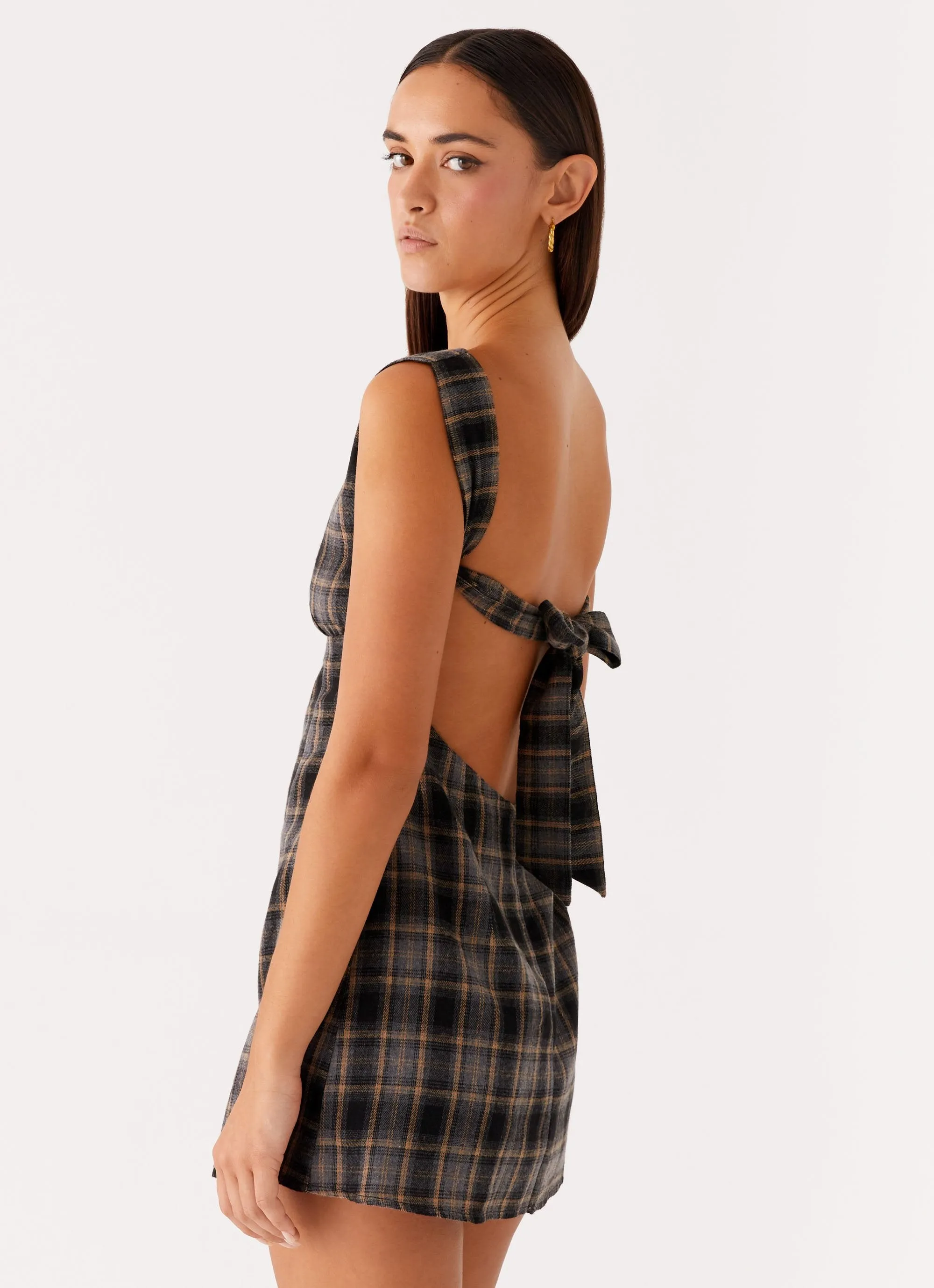 Vella Mini Dress - Brown Check sold by Peppermayo product image thumbnail 2