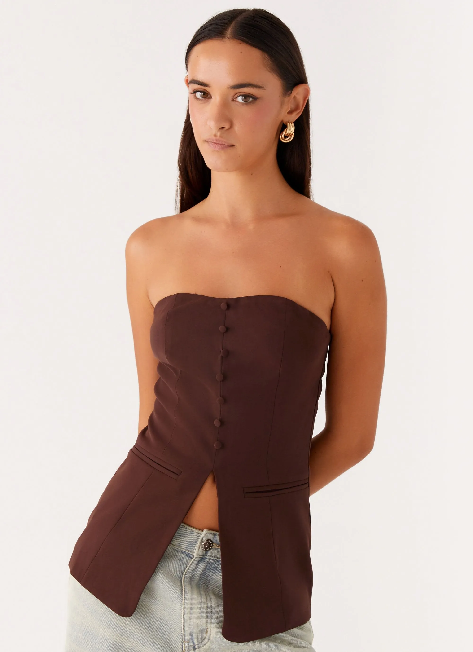 Riveria Strapless Top - Chocolate sold by Peppermayo product image thumbnail 5