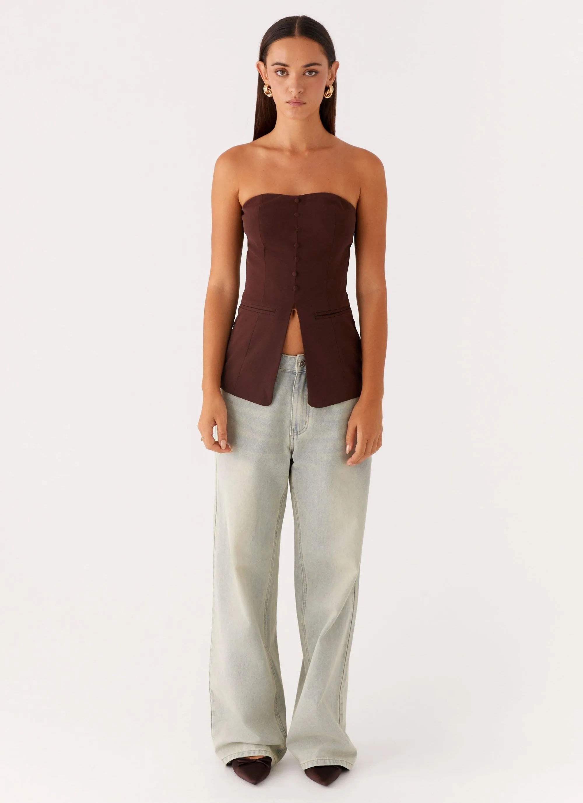 Riveria Strapless Top - Chocolate sold by Peppermayo product image thumbnail 2