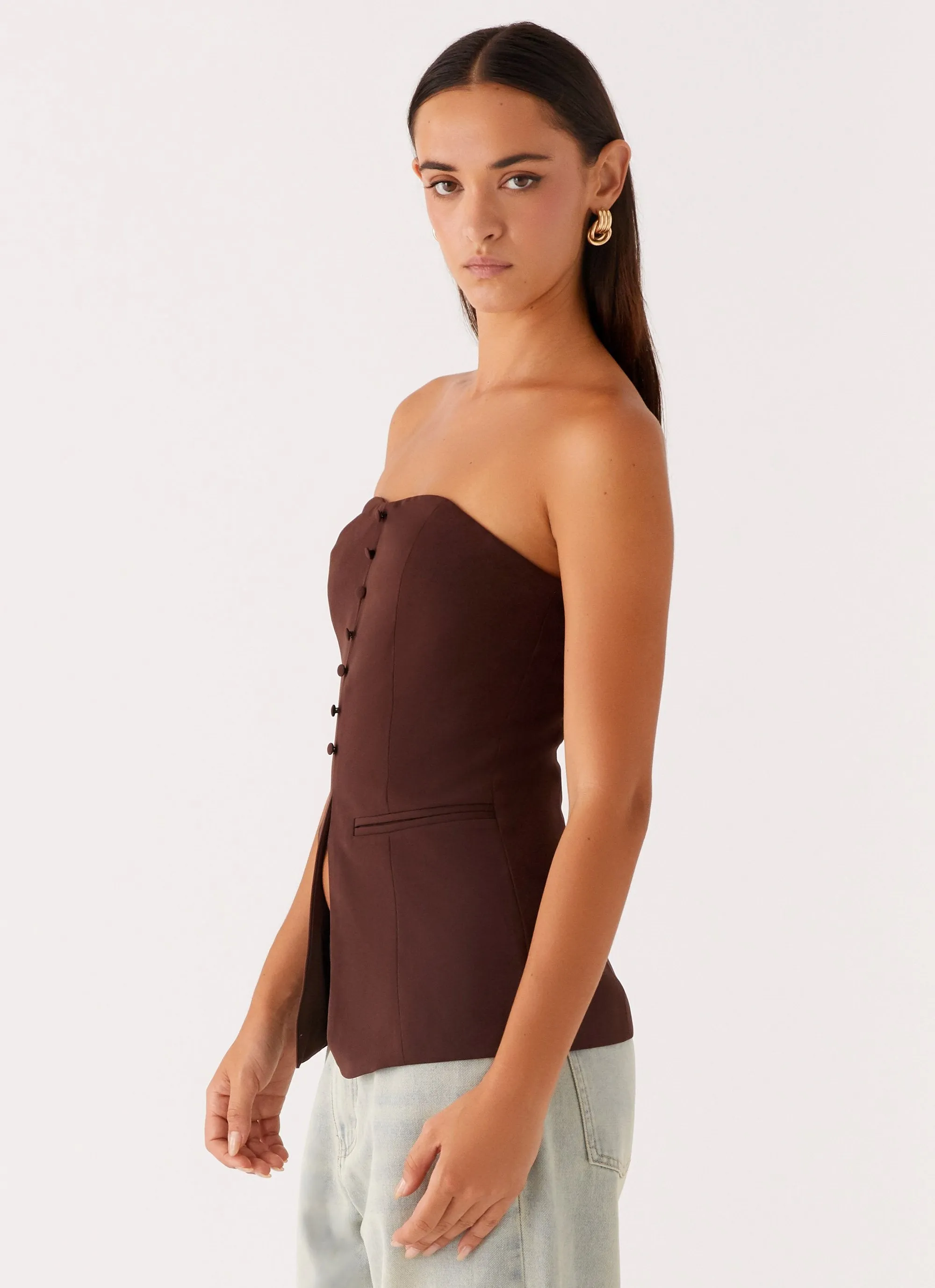 Riveria Strapless Top - Chocolate sold by Peppermayo product image thumbnail 3