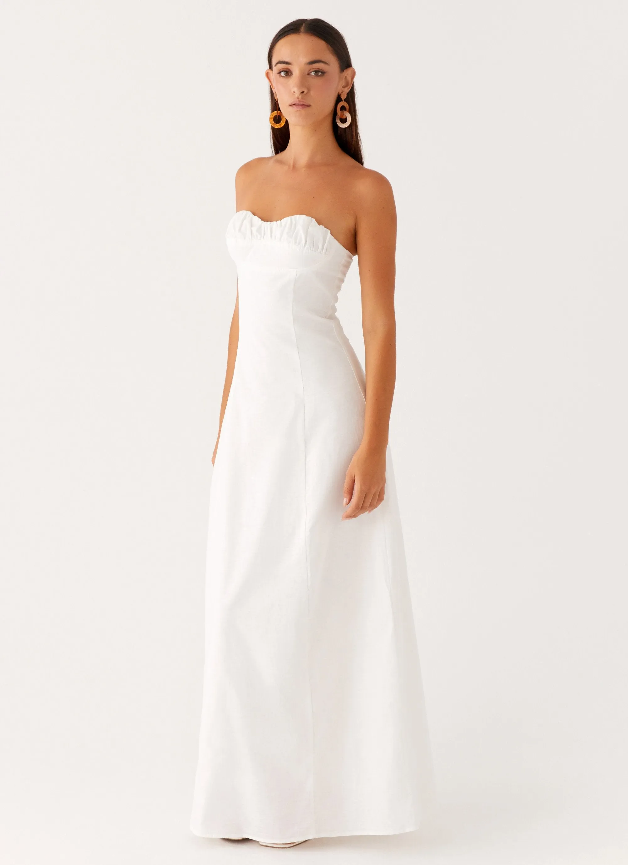 Tayla Linen Maxi Dress - White sold by Peppermayo product image thumbnail 5