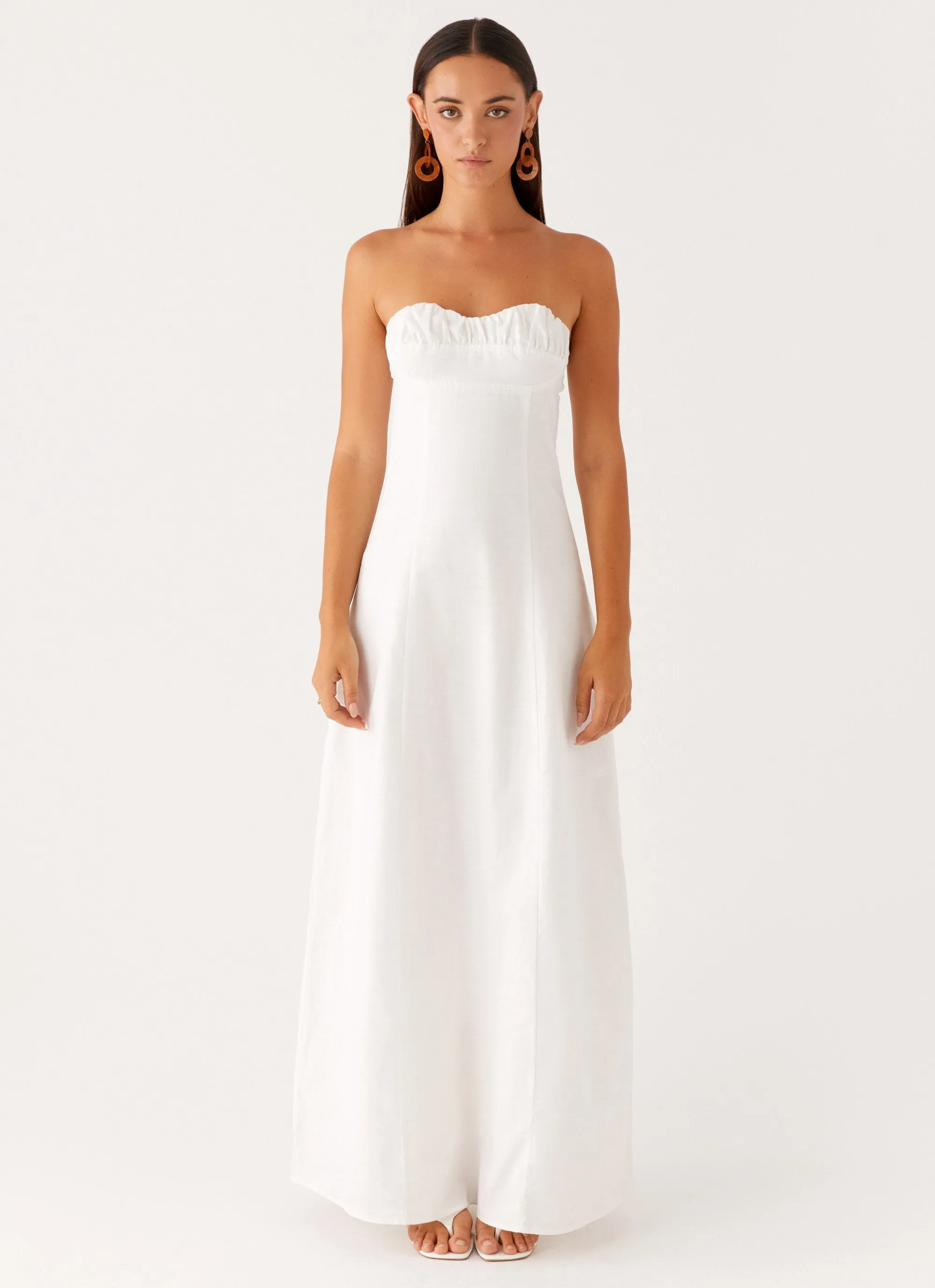 Tayla Linen Maxi Dress - White sold by Peppermayo product image thumbnail 2