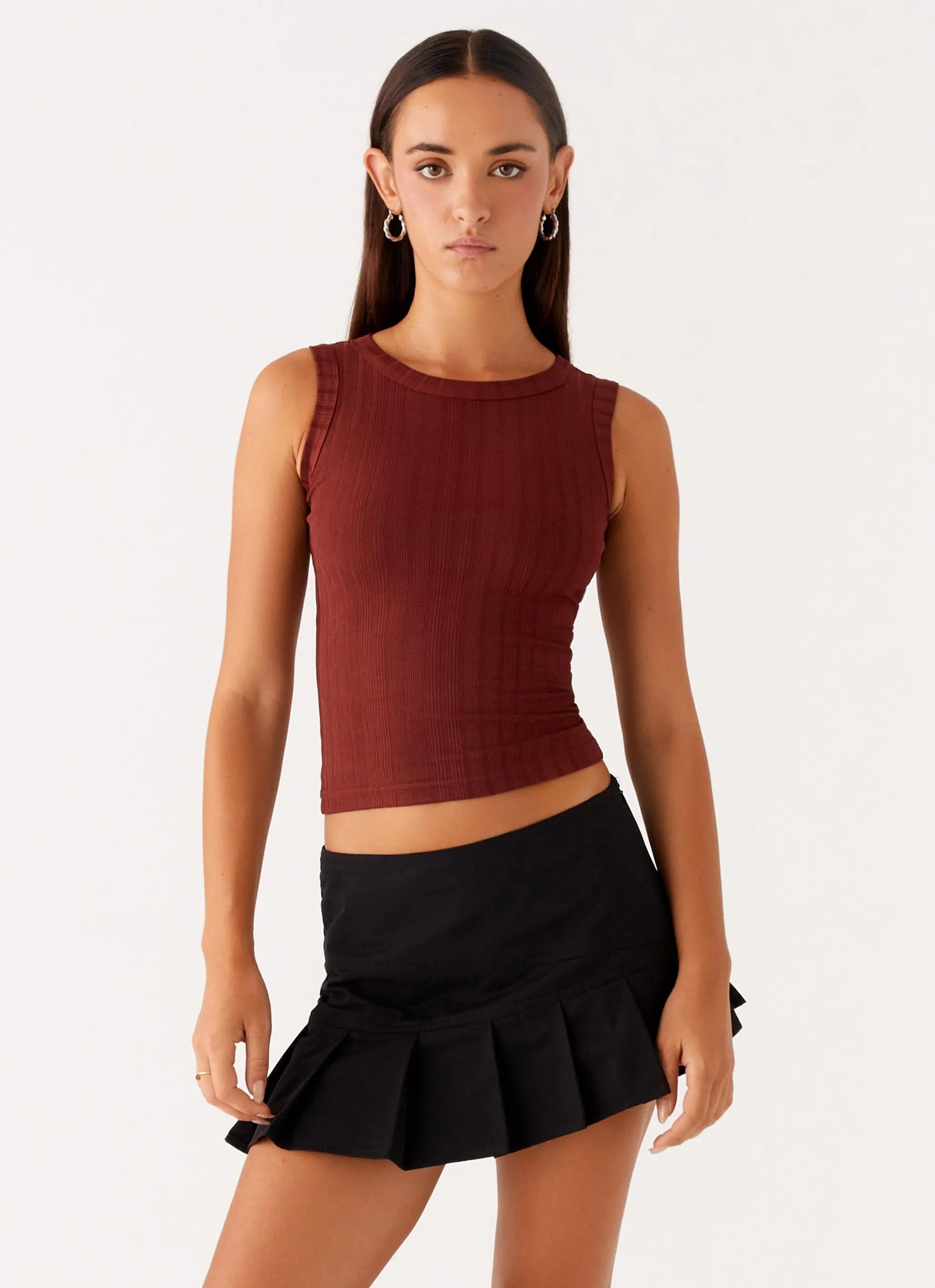 Malene Ribbed Top - Brown sold by Peppermayo