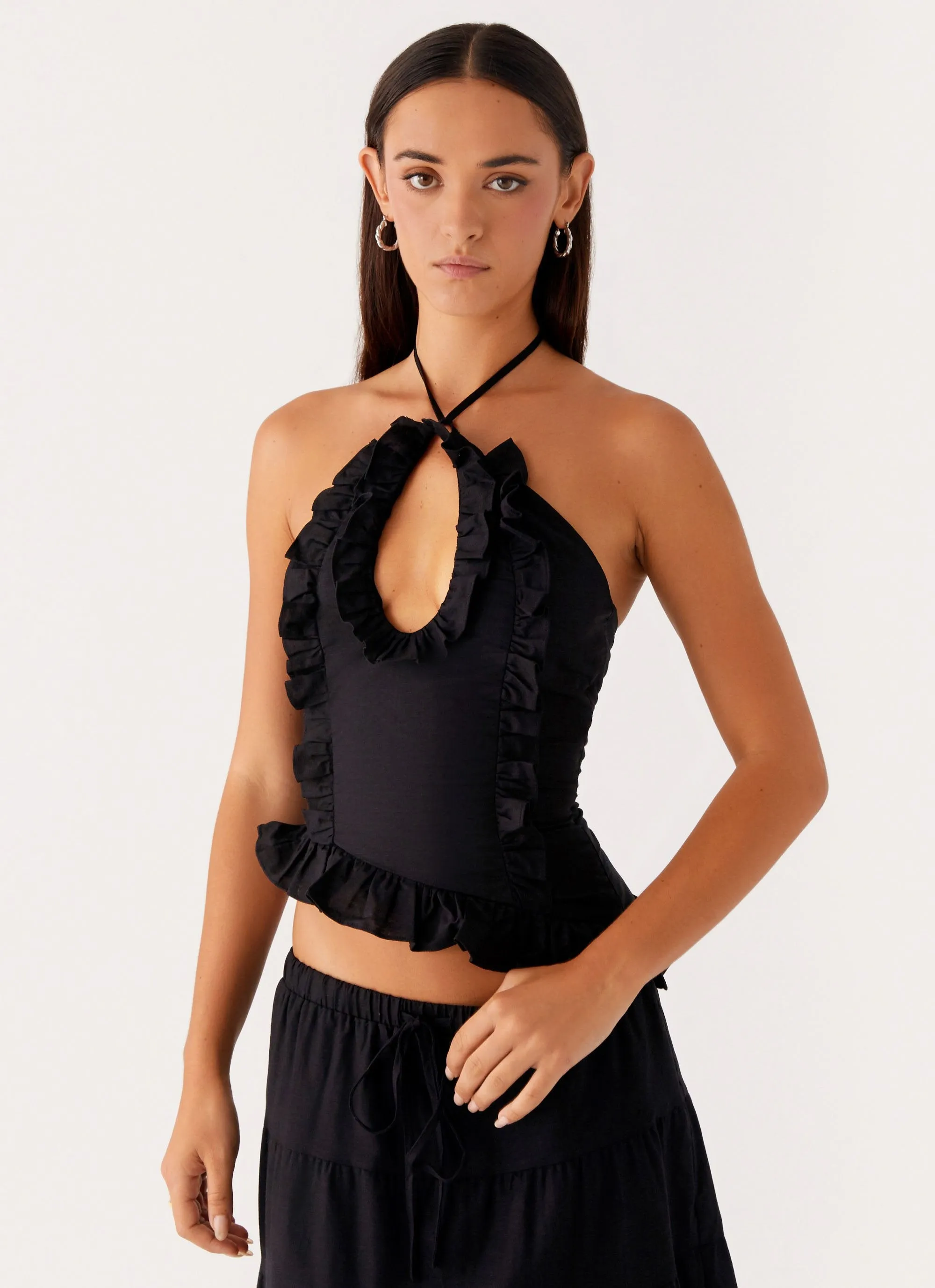 Mariella Linen Top - Black sold by Peppermayo product image thumbnail 3