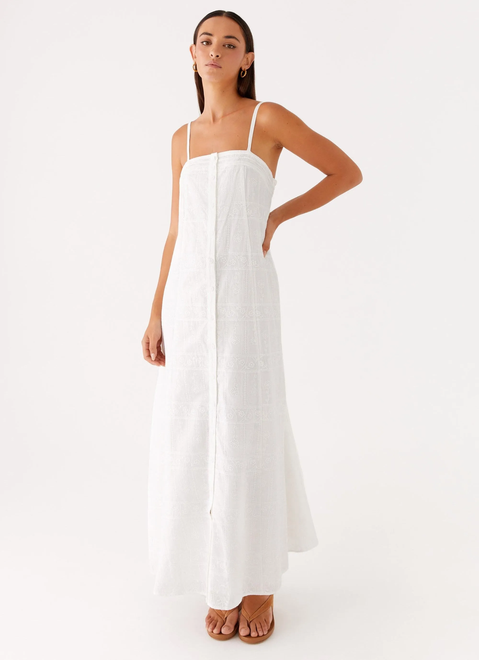 Cole Maxi Dress - White sold by Peppermayo