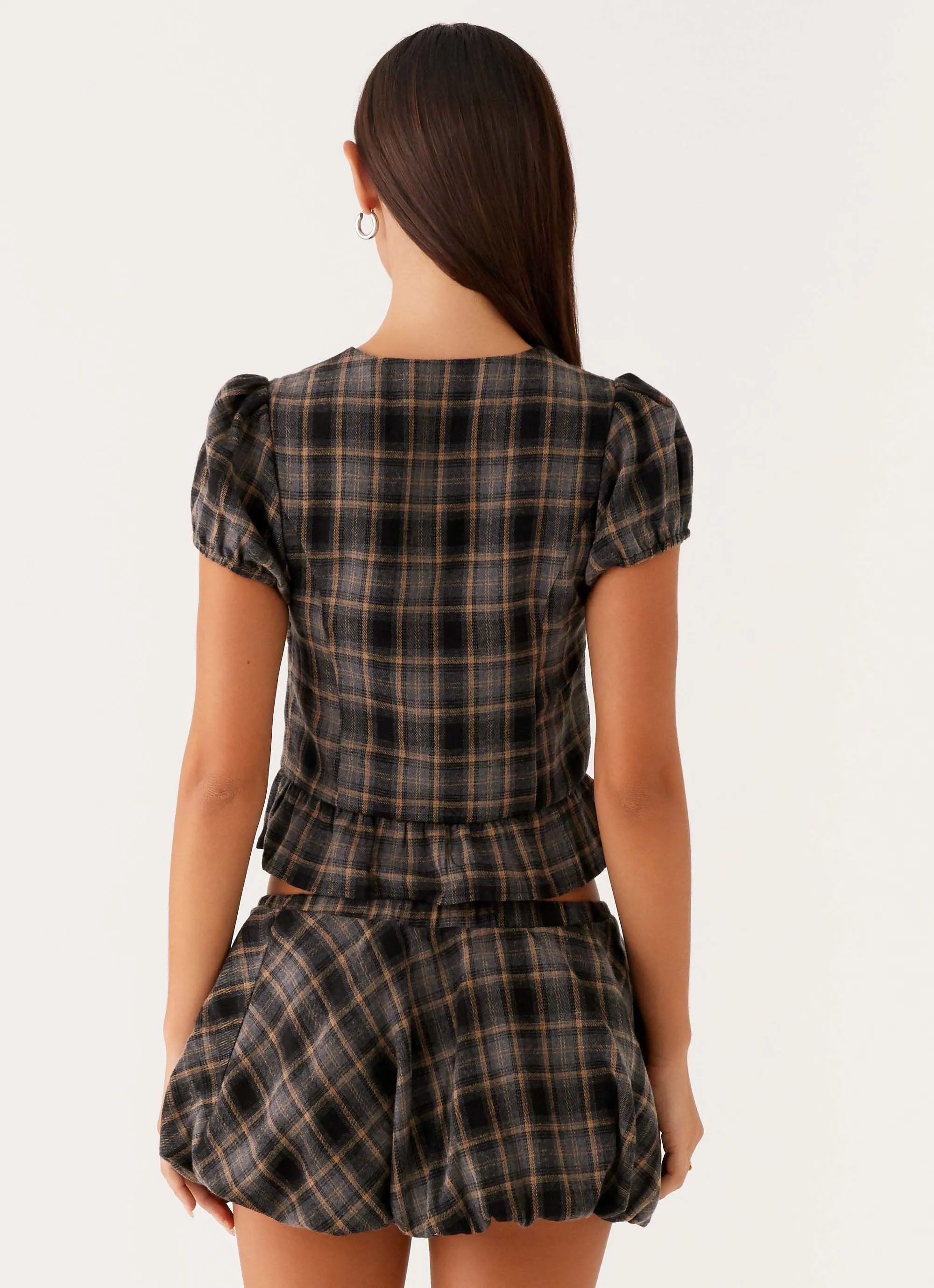 Lucia Mini Skirt - Brown Check sold by Peppermayo product image thumbnail 4