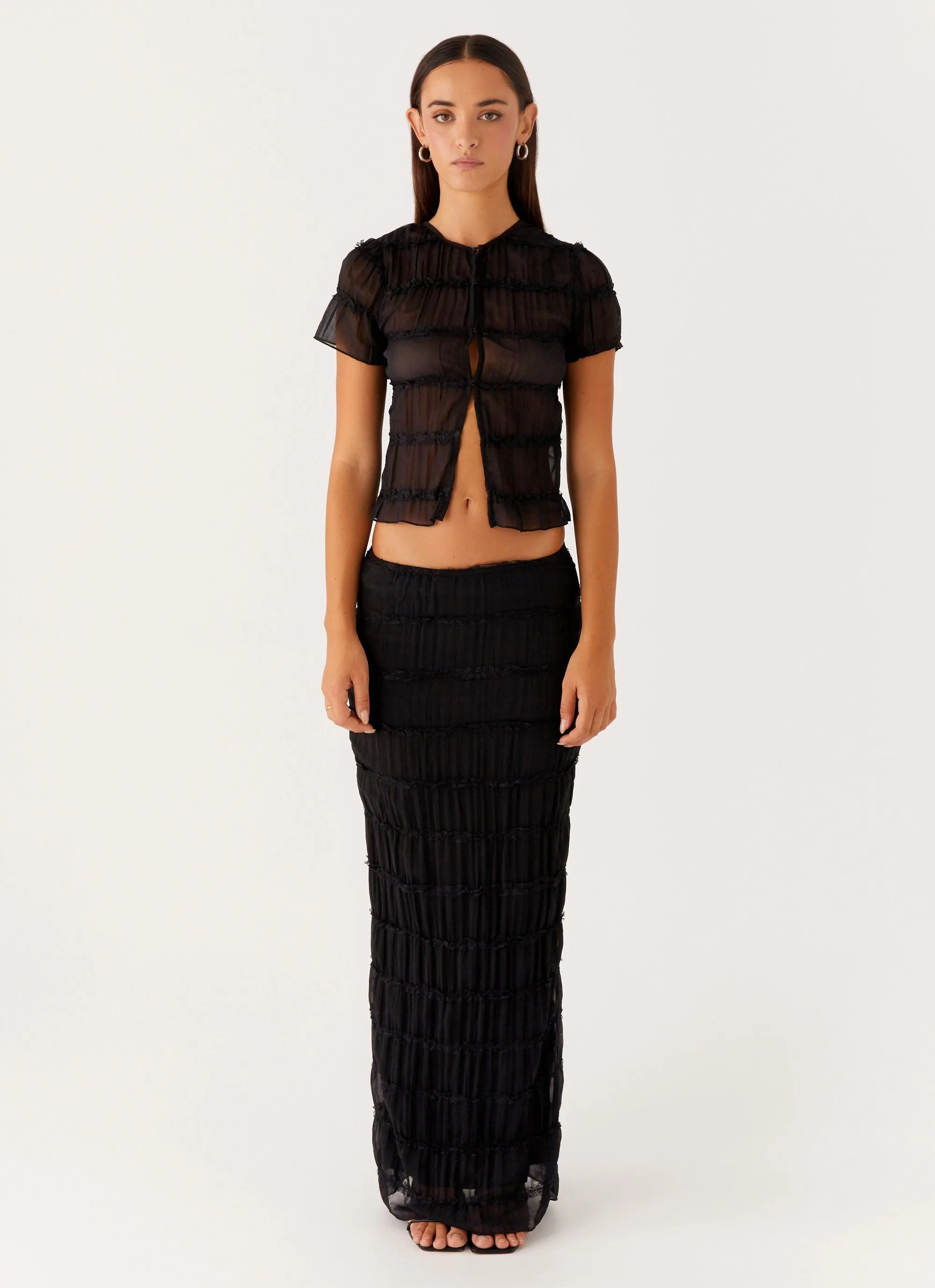 Daydreaming Low Rise Maxi Skirt - Black sold by Peppermayo product image thumbnail 2