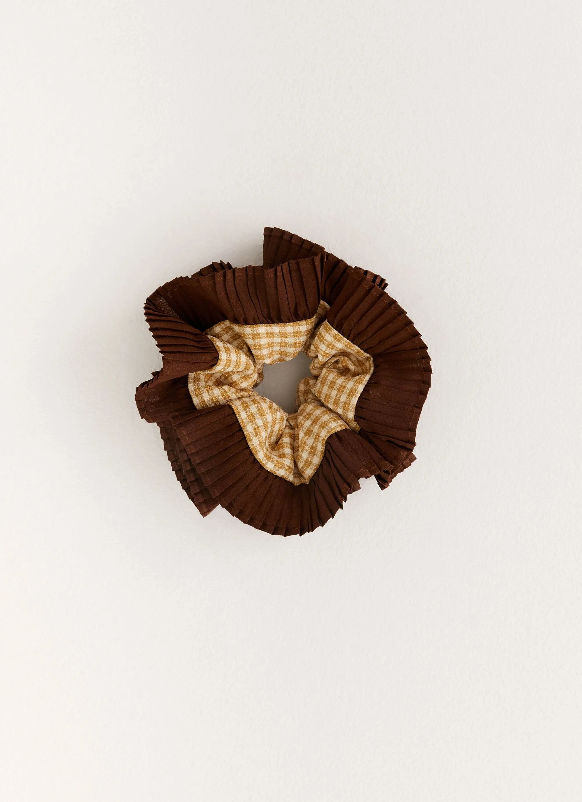 Angeline Scrunchie - Brown sold by Peppermayo