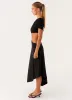 Angelina Asym Midi Dress - Black sold by Peppermayo