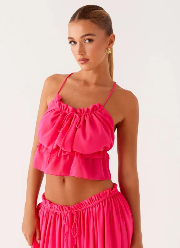 Zaya Backless Top - Fuchsia sold by Peppermayo
