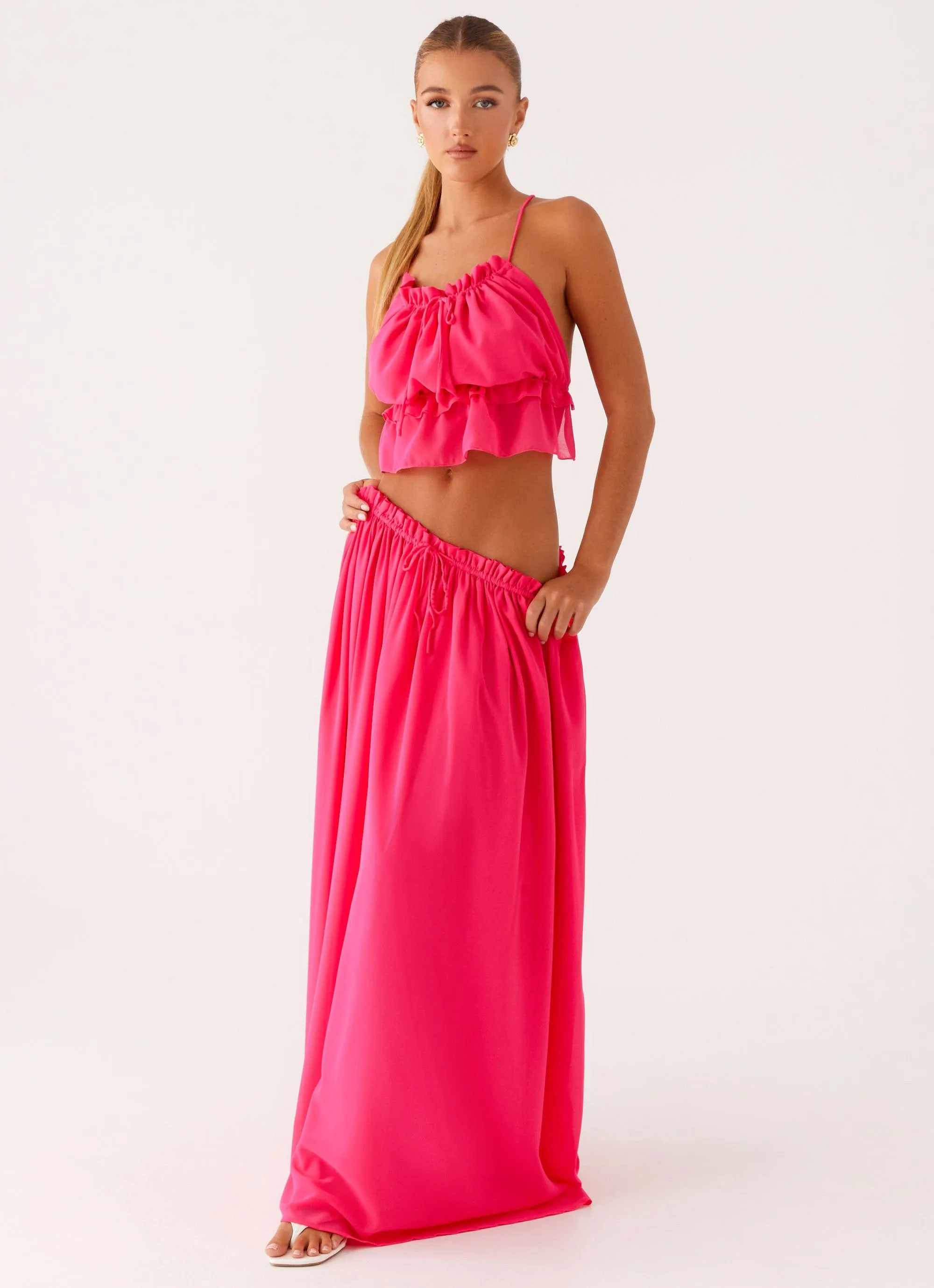 Zaya Maxi Skirt - Fuchsia sold by Peppermayo