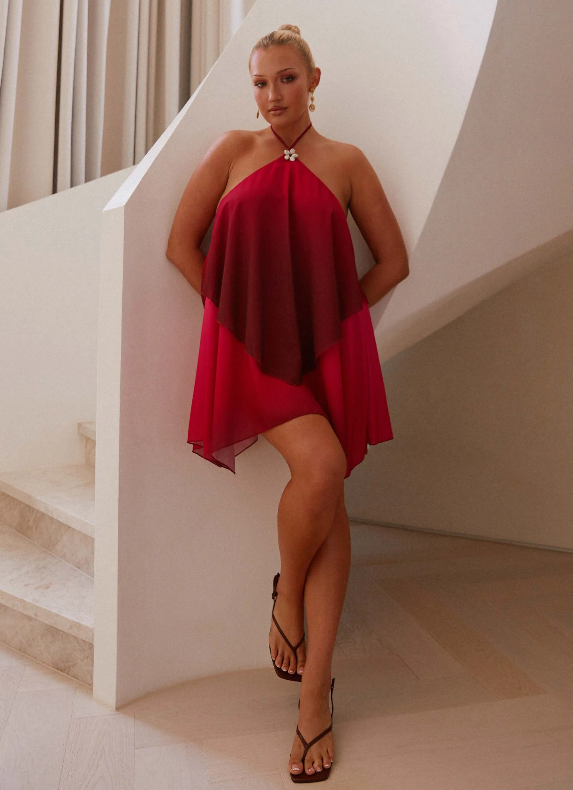 Twin Flame Mini Dress - Fuchsia Gradient sold by Peppermayo