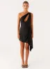 Avie Knot Mini Dress - Black sold by Peppermayo