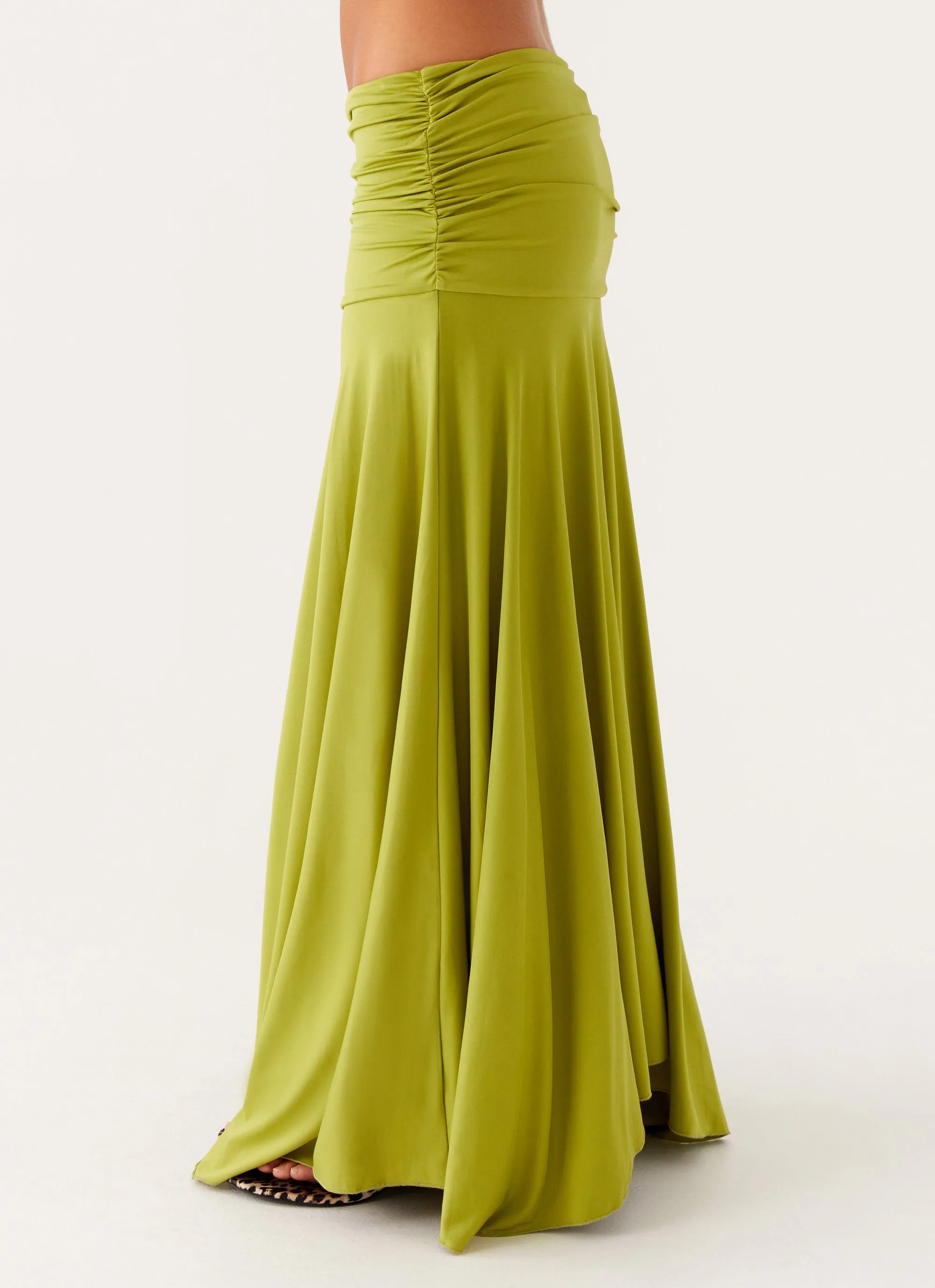 Liana Ruched Maxi Skirt - Green sold by Peppermayo product image thumbnail 5