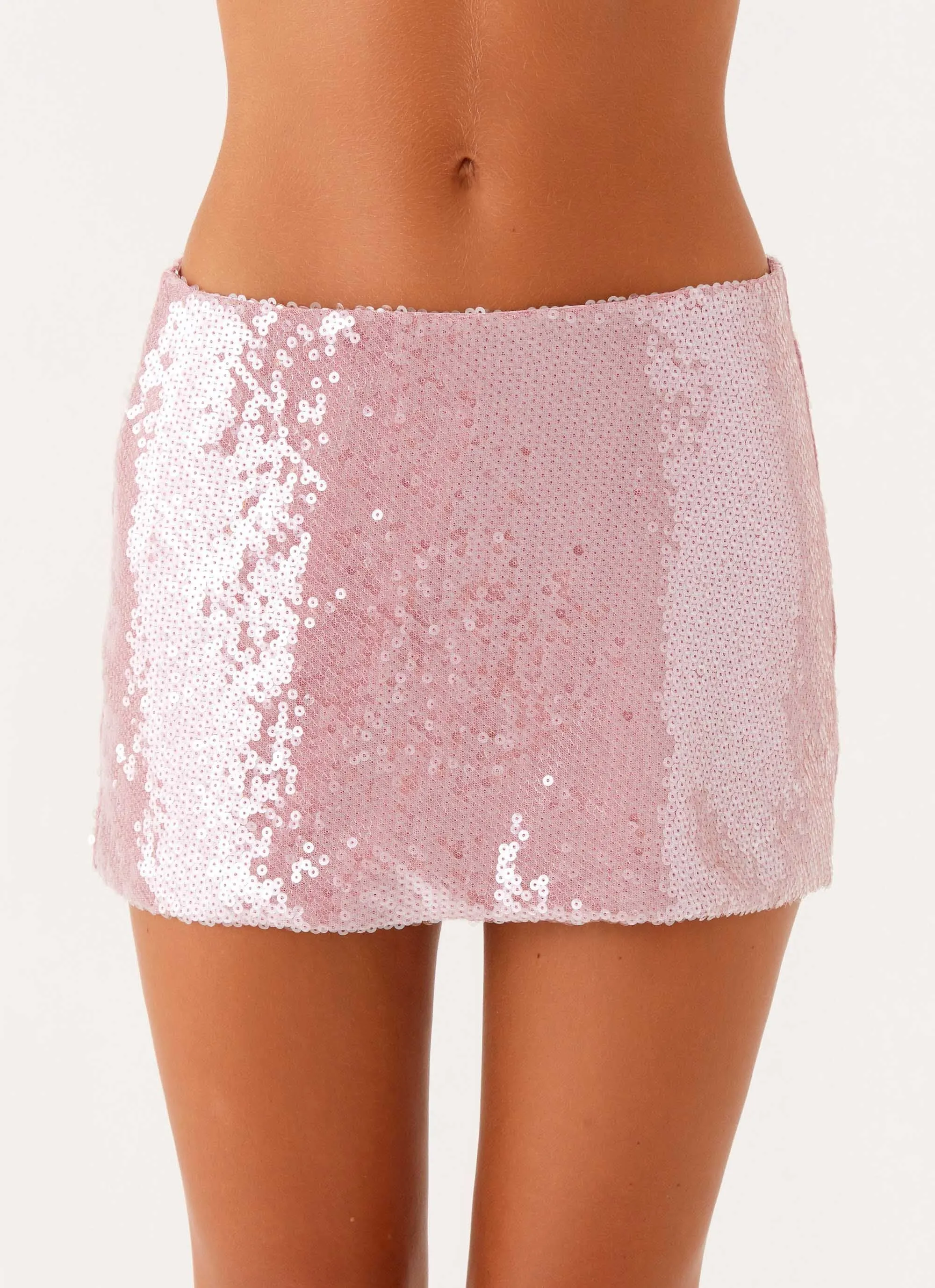 Made For You Low Rise Sequin Mini Skirt - Pink sold by Peppermayo product image thumbnail 5