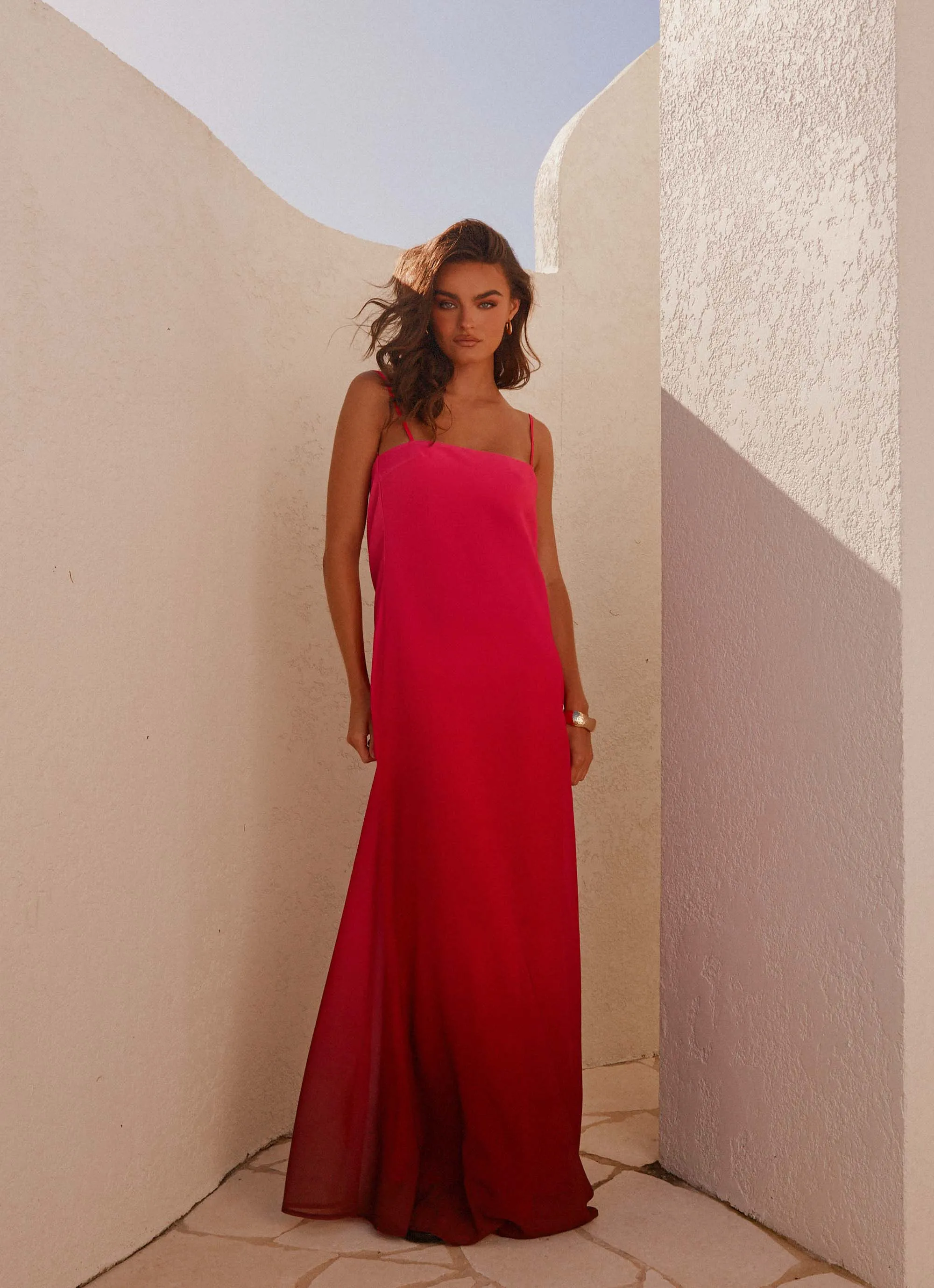Marianne Maxi Dress - Fuchsia Gradient sold by Peppermayo