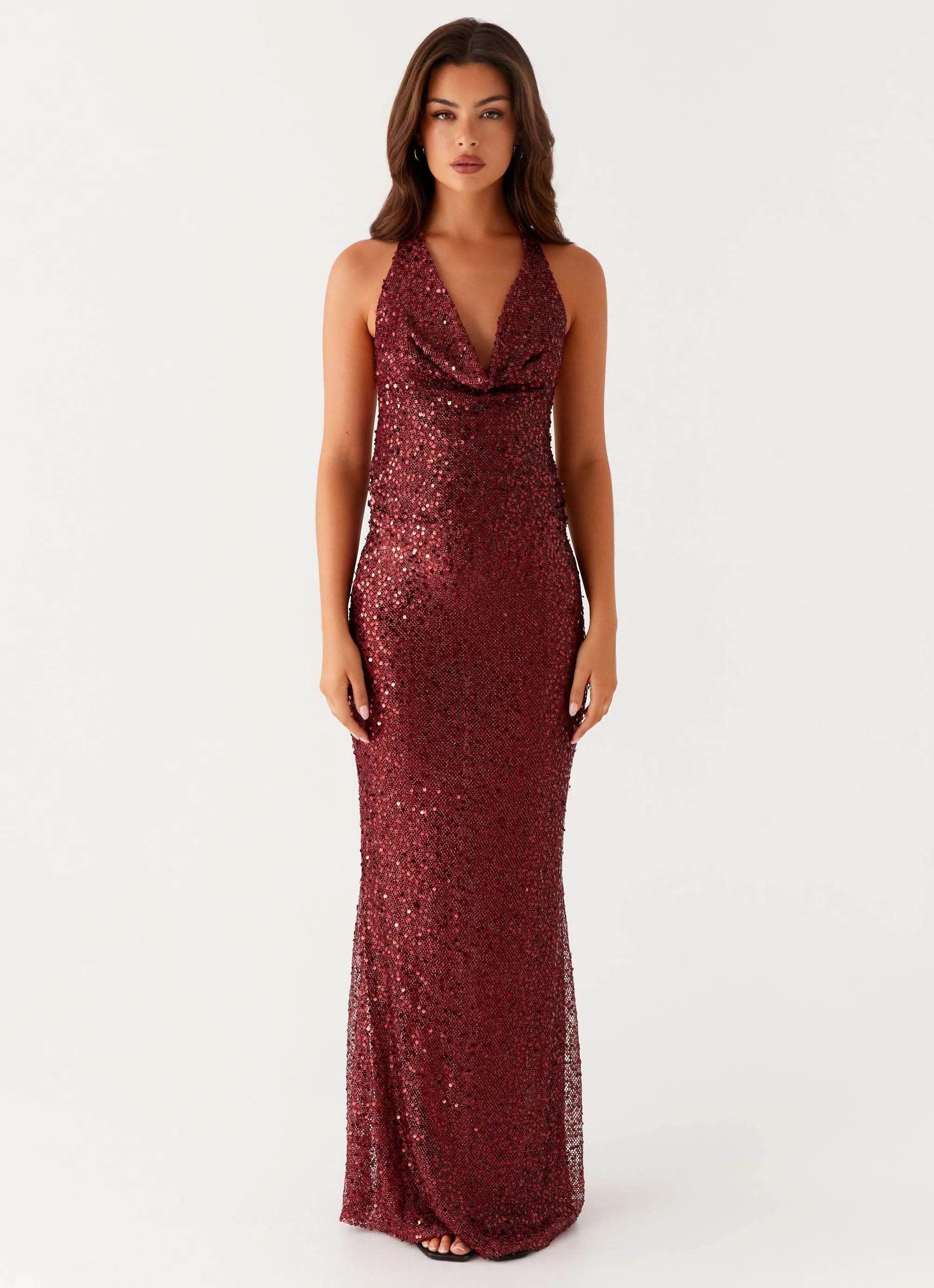 Treasured Sequin Maxi Dress - Fuchsia sold by Peppermayo product image thumbnail 4