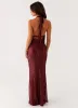 Treasured Sequin Maxi Dress - Fuchsia sold by Peppermayo