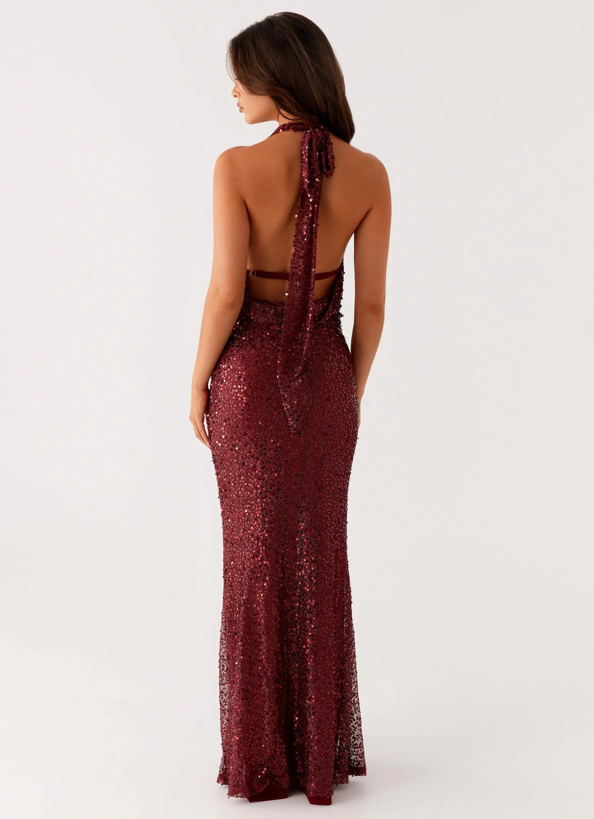 Treasured Sequin Maxi Dress - Fuchsia sold by Peppermayo product image thumbnail 5