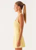 Remi Halter Mini Dress - Yellow sold by Peppermayo