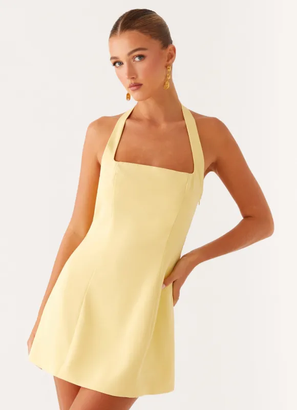 Remi Halter Mini Dress - Yellow sold by Peppermayo