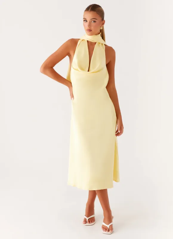 Sonny Midi Dress - Yellow made by Peppermayo